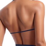 OMKAGI Halter Sports Bras for Women Padded Strappy Bra Open Back Workout Gym Crop