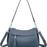 Over Earth Genuine Leather Crossbody Bags for Women Small Crossbody Handbag Shoulder Purses with 2 Detachable Straps