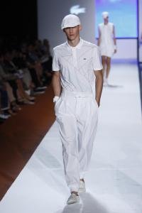 A menswear look on the runway at Lacoste's spring 2011 show at Lincoln Center's Theatre. Designed by Christophe Lemaire.