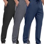 PARISDIARY 3 Pack Mens Athletic Sweatpants with Zipper Pockets,Workout Gym Joggers Pants for Men Running Jogging Pants