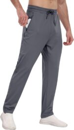 PARISDIARY 3 Pack Mens Athletic Sweatpants with Zipper Pockets,Workout Gym Joggers Pants for Men Running Jogging Pants - Image 2