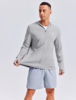 PINSPARK Men's UPF50+ Full Zip Outdoor Hoodies Lightweight Sun Protection Long Sleeve Jacket for Fishing Hiking with Pockets - Image 2