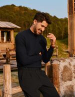 PJ PAUL JONES Mens Mock Turtleneck Sweater Long Sleeve Casual Pullover Sweater Slim Fit Basic Knit Tee - Image 2