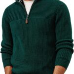 PJ PAUL JONES Mens Quarter Zip Sweater Long Sleeve Casual Pullover Knitted Textured Dress Sweaters