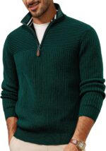 PJ PAUL JONES Mens Quarter Zip Sweater Long Sleeve Casual Pullover Knitted Textured Dress Sweaters