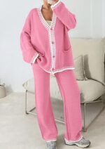 PRETTYGARDEN Lounge Sets for Women Fall 2026 Loungewear 2 Piece Outfits Cardigan Sweaters Track Suit Matching Winter Clothing - Image 2