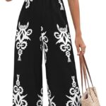 PRETTYGARDEN Womens Jumpsuit Casual One Piece Boho Summer Outfits Shirred Strap Wide Leg Long Pants Rompers With Pockets