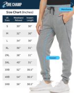 PURE CHAMP Mens Sweatpants 3 Pack Fleece Active Athletic Workout Jogger Sweatpants for Men with Zipper Pocket Size S-3XL - Image 2
