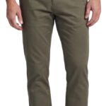 Plaid&Plain Men’s Slim Fit Khaki Pants Men’s Tapered Chino Pants