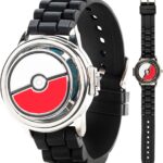 Pokémon Spinner Top Analog Watch for Kids – Features Iconic Poké Ball Spinner, Silver Metal Case, Comfortable Silicone Strap, and Pikachu Dial Art, Perfect for Pokémon Fans and Collectors
