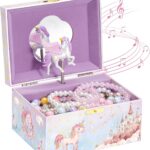 ProCase Unicorn Jewelry Box for Girls, Kids Musical Jewelry Boxes with Spinning Unicorn Doll, Birthday Gifts for Little Girls Children Toddler Ages 3 4 5 6 7 8 -Unicorn (Box Only)