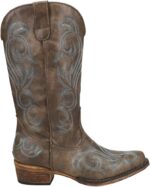 ROPER Womens Riley Embroidered Snip Toe Casual Boots Mid Calf Low Heel 1-2"