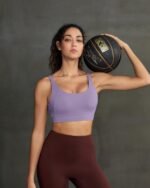 RUNNING GIRL Sports Bra for Women High Support, Molded Cup Supportive High Impact Sports Bras with Sewn in Pads - Image 2