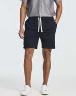 Real Essentials 3 Pack: Men's 7" Cotton Chino Golf Walking Shorts Elastic Waist Drawstring Back Pockets Casual Lounge Hybrid - Image 2