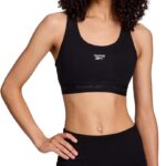 Reebok High Speed Women's Medium Impact Sports Bra - with Removeable Cups & Elastic Hem Band