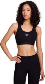 Reebok High Speed Women's Medium Impact Sports Bra - with Removeable Cups & Elastic Hem Band