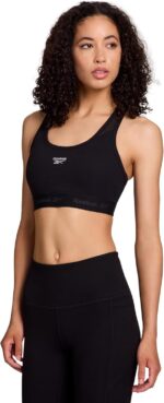 Reebok High Speed Women's Medium Impact Sports Bra - with Removeable Cups & Elastic Hem Band - Image 2