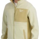 Reebok Men's Mock Neck Zip-up Grid Polar Fleece Shell Jacket