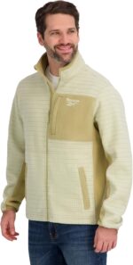 Reebok Men's Mock Neck Zip-up Grid Polar Fleece Shell Jacket