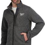 Reebok Men's Mock Neck Zip-up Sweater Fleece Shell Jacket