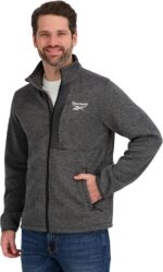 Reebok Men's Mock Neck Zip-up Sweater Fleece Shell Jacket