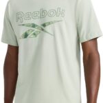 Reebok Men's Short Sleeve Graphic Crewneck T-Shirt, Standard Fit, Lightweight Cotton-Poly Fabric