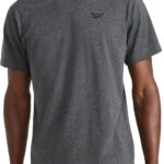 Reebok Men's Small Logo Crewneck T-Shirt, Standard Fit, Lightweight Cotton-Poly Jersey Fabric