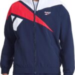 Reebok Men's Track Jacket, Standard Fit, Lightweight Nylon Fabric