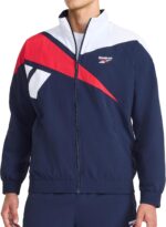 Reebok Men's Track Jacket, Standard Fit, Lightweight Nylon Fabric