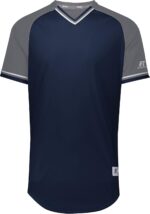 Russell Athletic Men's Classic V-Neck Baseball Jersey: Vintage Appeal, with Dri-Power Moisture-Wicking