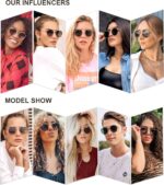 SOJOS Retro Vintage Round Polarized Sunglasses for Women Men Double Bridge Circle Sunnies SJ1104 - Image 2