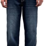 Southpole Mens Mid Rise Stretchable Straight Relaxed Fit Cross Hatch Denim Pants