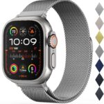 Stainless Steel Milanese Loop Compatible with Apple Watch Band 46mm 44mm 45mm 49mm men and women, Mesh Loop Magnetic Clasp Replacement for iWatch Bands Ultra Series 11 10 9 8 7 SE 6 5 4 3 2 1