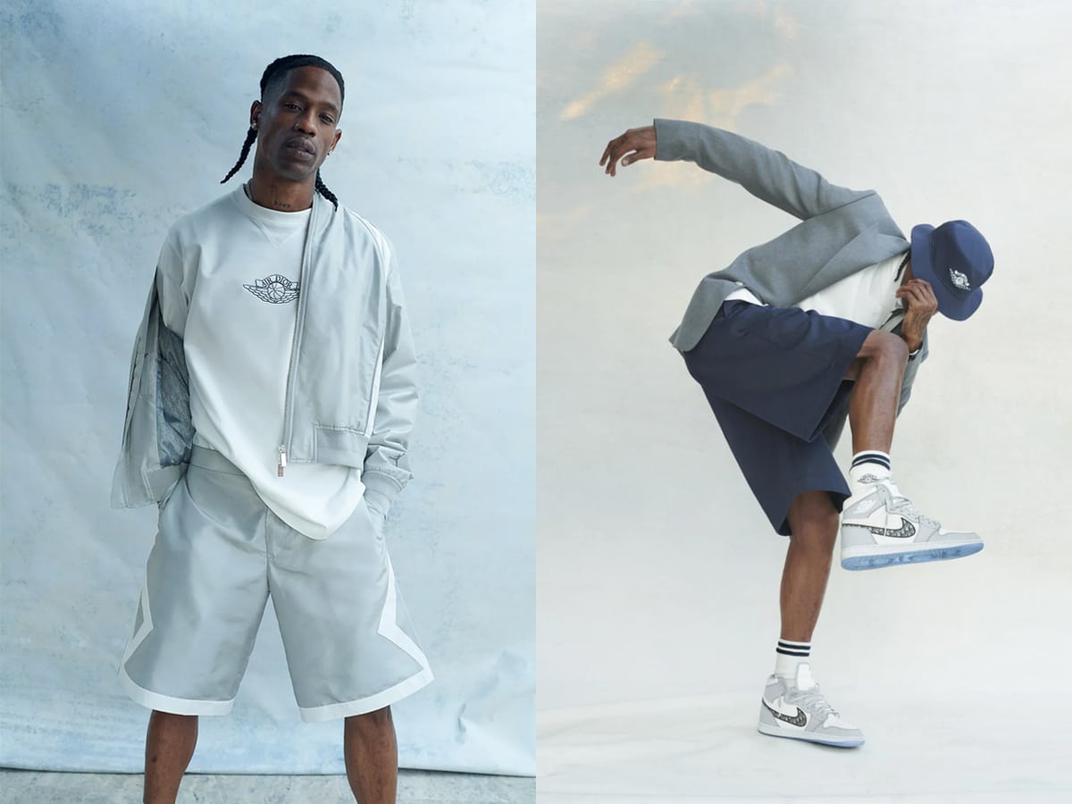 travis scott posing for dior