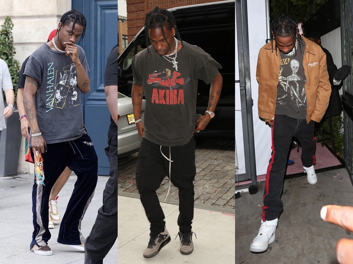 travis scott different outfits
