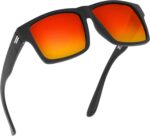 TOROE Range Polarized Classic Square Sunglasses - Ultralight Durable TR90 Frame with Hydrophobic Mirrored Lenses