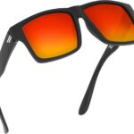 TOROE Range Polarized Classic Square Sunglasses - Ultralight Durable TR90 Frame with Hydrophobic Mirrored Lenses