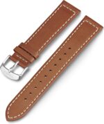 Timex 20mm Genuine Leather Strap – Dark Brown with Silver-Tone Buckle