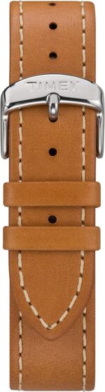 Timex 20mm Genuine Leather Strap – Dark Brown with Silver-Tone Buckle - Image 2