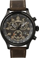 Timex Expedition Field Chronograph 43mm Men’s Analog Watch | INDIGLO Backlight | Durable Comfortable Adjustable Strap | Rugged Outdoor Watch | 100M Water Resistance