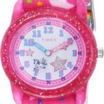 Timex Girls TW7C25500 Time Machines Pink/Rainbows & Unicorns Elastic Fabric Strap Watch