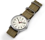 Timex Weekender 38mm Unisex Analog Watch | INDIGLO Backlight | Adjustable Durable Nylon Fabric Slip Through Strap | 24 Hour Time - Image 2