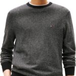 Tommy Hilfiger Men's Herringbone Cotton Cashmere Crewneck Sweater Pullover