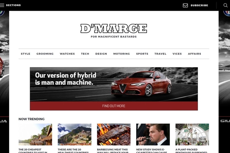 DMARGE Australian men's fashion and lifestyle website