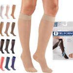Truform Sheer Compression Stockings, 15-20 mmHg, Women's Knee High Length, 20 Denier, Nude, X-Large