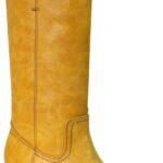 UBWDU Women's Knee High Boots Chunky Block Heel Long Boots Square Toe Low Heel Boots for Women