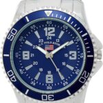 U.S. Polo Assn. Men’s Stainless Steel Analog Watch with Blue Dial, Luminous Hands, Fixed Bezel, Removable Link Bracelet, Classic Sport Design, Fits Wrist Sizes 5.5" to 8" Adjustable
