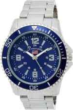 U.S. Polo Assn. Men’s Stainless Steel Analog Watch with Blue Dial, Luminous Hands, Fixed Bezel, Removable Link Bracelet, Classic Sport Design, Fits Wrist Sizes 5.5" to 8" Adjustable