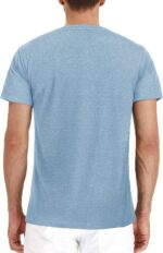Uposiut Mens Henley Shirts Long/Short Sleeve T-Shirt with 3 Button Placket Chest Pocket Casual Tee - Image 2