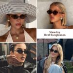 ViewJoy Retro Oval Sunglasses for Women Vintage 90s Y2K Trendy Designer Sun Glasses - Image 2